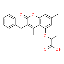 2-((3-苄基-4,7-二甲基-2-氧代-2H-色烯-5-基)氧基)丙酸结构式