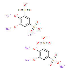 pentasodium [4,5-dihydroxybenzene-1,3-disulphonato(2-)-O4,O5][4,5-dihydroxybenzene-1,3-disulphonato(1-)-O4]antimony Structure