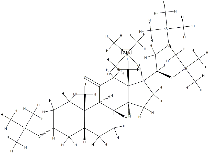 (20R)-3α,17,20,21-Tetrakis[(trimethylsilyl)oxy]-5β-pregnan-11-one结构式
