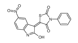 (5E)-5-(5-nitro-2-oxo-1H-indol-3-ylidene)-3-phenyl-1,3-thiazolidine-2,4-dione Structure