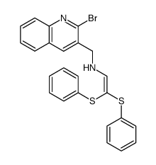 N-(2-bromoquinolin-3-yl)methyl-N-[2,2-bis(phenylthio)ethenyl]amine Structure