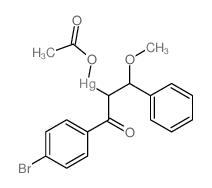 acetyloxy-[1-(4-bromophenyl)-3-methoxy-1-oxo-3-phenylpropan-2-yl]mercury结构式