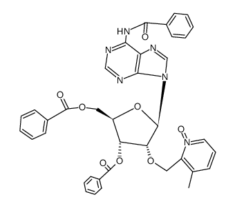 N6,O3',O5'-tribenzoyl-O2'-(3-methyl-1-oxy-pyridin-2-ylmethyl)-adenosine结构式
