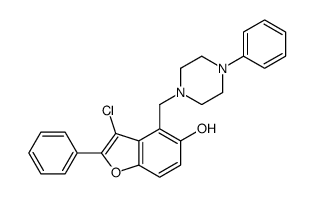 3-chloro-2-phenyl-4-[(4-phenylpiperazin-1-yl)methyl]-1-benzofuran-5-ol Structure