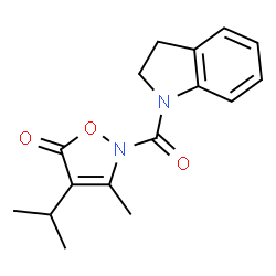 1H-Indole,2,3-dihydro-1-[[3-methyl-4-(1-methylethyl)-5-oxo-2(5H)-isoxazolyl]carbonyl]- (9CI) Structure