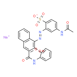 sodium N-acetyl-2-[[2-hydroxy-3-[(2-methoxyanilino)carbonyl]-1-naphthyl]azo]sulphanilate Structure