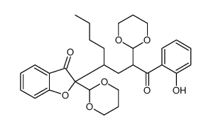 2-(1,3-dioxan-2-yl)-2-[2-(1,3-dioxan-2-yl)-1-(2-hydroxyphenyl)-1-oxooctan-4-yl]-1-benzofuran-3-one Structure