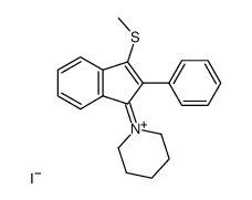 1-(3-(methylthio)-2-phenyl-1H-inden-1-ylidene)piperidin-1-ium iodide结构式