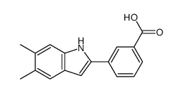 3-(5,6-二甲基-1H-吲哚-2-基)苯甲酸结构式