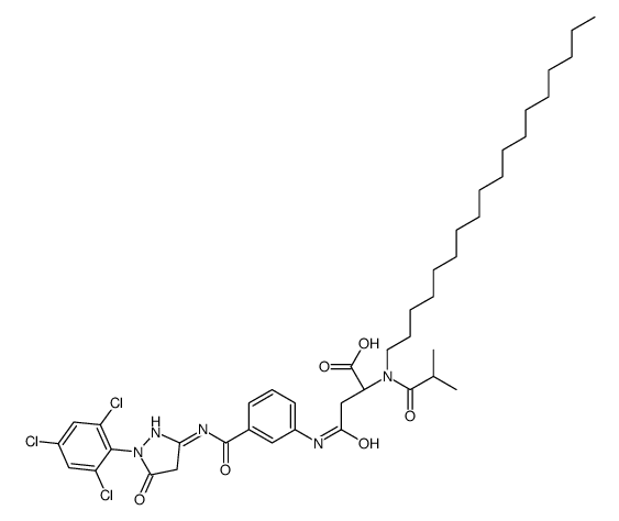 N-[3-[[[4,5-dihydro-5-oxo-1-(2,4,6-trichlorophenyl)-1H-pyrazol-3-yl]amino]carbonyl]phenyl]-N2-(2-methylpropionyl)-N2-octadecyl-L-asparagine Structure