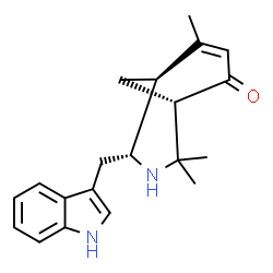 2-(1H-Indol-3-ylmethyl)-4,4,8-trimethyl-3-azabicyclo[3.3.1]non-7-en-6-one结构式