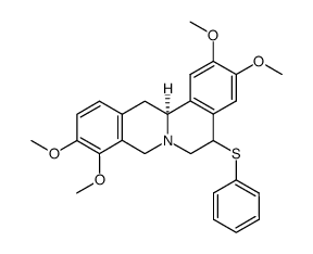 (13aS)-2,3,9,10-tetramethoxy-5-phenylsulfanyl-5,8,13,13a-tetrahydro-6H-dibenzo[a,g]quinolizine结构式