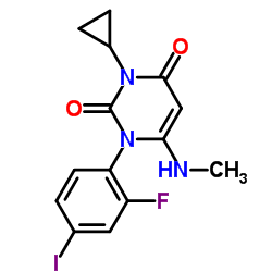 3-环丙基-1-(2-氟-4-碘苯基)-6-(甲基氨基)嘧啶-2,4(1H,3H)-二酮结构式