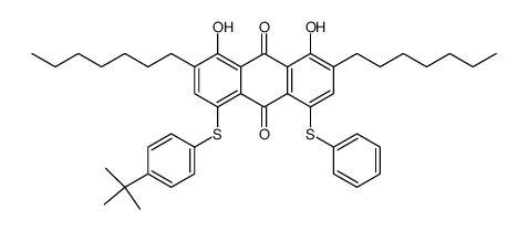 1,8-dihydroxy-2,7-di-n-heptyl-5-(4-t-butylphenylthio)-4-phenylthioanthraquinone Structure