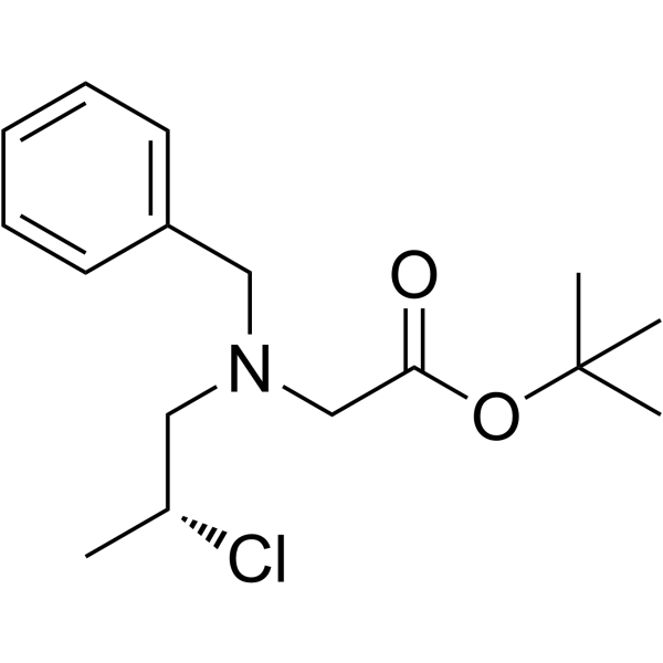 (R)-N-苄基-N-(2-氯丙基)甘氨酸叔丁酯结构式