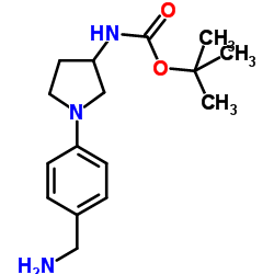[1-(4-AMINOMETHYL-PHENYL)-PYRROLIDIN-3-YL]-CARBAMIC ACID TERT-BUTYL ESTER结构式