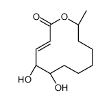 (3Z,5S,6S,12R)-5,6-dihydroxy-12-methyl-1-oxacyclododec-3-en-2-one结构式