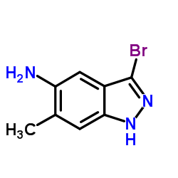 3-溴-6-甲基-1H-吲唑-5-胺结构式