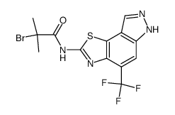 2-bromo-2-methyl-N-(4-trifluoromethyl-6H-pyrazolo[4',3':3,4]benzo[1,2-d]thiazol-2-yl)-propionamide Structure