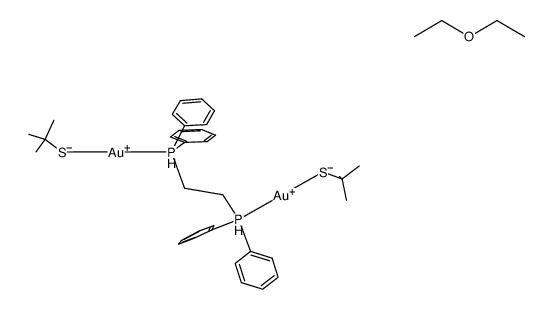 1,2-bis(diphenylphosphanyl)ethanebis(tert-butylthiolate)digold(I)-diethyl ether (1/1)结构式