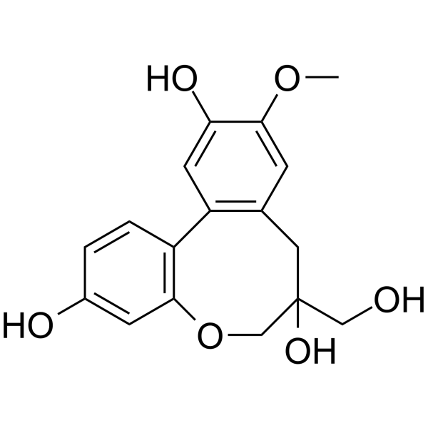 7,8-二氢-6-(羟基甲基)-10-甲氧基-6H-二苯并[B,D]氧杂环辛三烯-3,7,11-三醇立体异构体混合物结构式