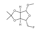 methyl 5-deoxy-5-fluoro-2,3-O-isopropylidene-β-D-ribofuranoside Structure