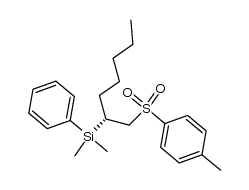 (+)-(R)-2-(dimethylphenylsilyl)heptyl p-tolyl sulfone Structure