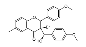 3-bromo-4,4'-dimethoxy-6-methyl-3-(α-hydroxy)benzylflavan结构式