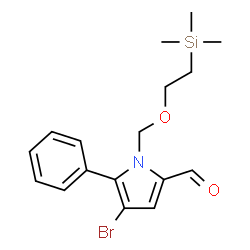 1-[[2-(三甲基硅基)乙氧基]甲基]-4-溴-5-苯基-1H-吡咯-2-甲醛结构式
