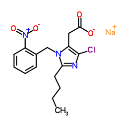 Sodium [2-butyl-4-chloro-1-(2-nitrobenzyl)-1H-imidazol-5-yl]acetate Structure