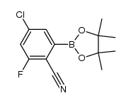 4-Chloro-2-fluoro-6-(4,4,5,5-tetramethyl-1,3,2-dioxaborolan-2-yl)benzonitrile结构式