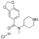 苯并[1,3]间二氧杂环戊烯-5-羧酸甲基-哌啶-4-基-酰胺盐酸盐结构式