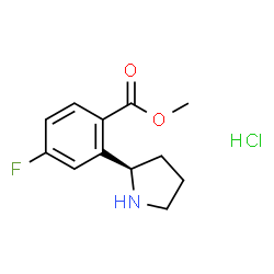 (R)-4-氟-2-(吡咯烷-2-基)苯甲酸甲酯盐酸盐结构式