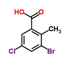 3-Bromo-5-chloro-2-methylbenzoic acid Structure