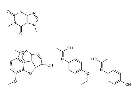 (4R,4aR,7S,7aR,12bS)-9-methoxy-3-methyl-2,4,4a,7,7a,13-hexahydro-1H-4,12-methanobenzofuro[3,2-e]isoquinoline-7-ol,N-(4-ethoxyphenyl)acetamide,N-(4-hydroxyphenyl)acetamide,1,3,7-trimethylpurine-2,6-dione Structure
