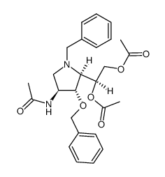 Acetamide, N-5-1,2-bis(acetyloxy)ethyl-4-(phenylmethoxy)-1-(phenylmethyl)-3-pyrrolidinyl-, 3S-3.alpha.,4.beta.,5.alpha.(R*)-结构式