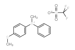 (4-甲基噻吩基)甲基苯基锍三氟甲磺酸结构式