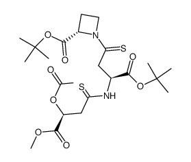(2S,3S,3''S)-N-[3-(3-Acetoxy-3-methoxycarbonylpropanamido)-3-tert-butoxythiocarbonylpropanoyl]azetidine-2-thiocarboxylic Acid tert-Butyl Ester结构式