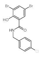 Benzamide,3,5-dibromo-N-[(4-chlorophenyl)methyl]-2-hydroxy-结构式