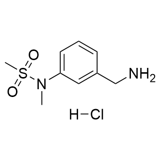 N-(3-(氨基甲基)苯基)-N-甲基甲磺酰胺盐酸盐结构式
