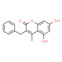 3-Benzyl-5,7-dihydroxy-4-methyl-2H-chromen-2-one结构式