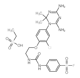 Ethanesulfonic acid, compd. with N-[[2-[2-chloro-4- (4,6-diamino-2, 2-dimethyl-s-triazin-1(2H)-yl)phenoxy]ethyl]carbamoyl]sulfanilyl fluoride (1:1) (8CI) (MF2) Structure