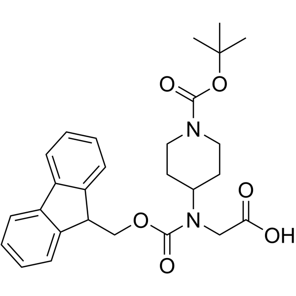 Fmoc-N-(1-Boc-4-哌啶基)甘氨酸结构式