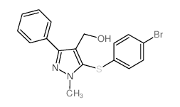 {5-[(4-溴苯基)硫烷基]-1-甲基-3-苯基-1H-吡唑-4-基}甲醇结构式