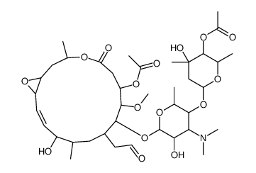 [(14E)-9-[5-(5-acetyloxy-4-hydroxy-4,6-dimethyloxan-2-yl)oxy-4-(dimethylamino)-3-hydroxy-6-methyloxan-2-yl]oxy-13-hydroxy-8-methoxy-3,12-dimethyl-5-oxo-10-(2-oxoethyl)-4,17-dioxabicyclo[14.1.0]heptadec-14-en-7-yl] acetate Structure
