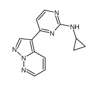 N-环丙基-4-吡唑并[1,5-b]吡嗪-3-基-2-嘧啶胺结构式