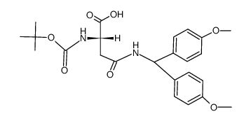 N4-(bis(4-methoxyphenyl)methyl)-N2-(tert-butoxycarbonyl)-L-asparagine Structure