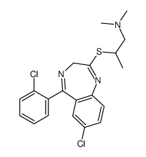 1-Propanamine, 2-7-chloro-5-(2-chlorophenyl)-3H-1,4-benzodiazepin-2-ylthio-N,N-dimethyl-结构式
