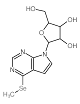 7H-Pyrrolo[2,3-d]pyrimidine,4-(methylseleno)-7-b-D-ribofuranosyl- Structure