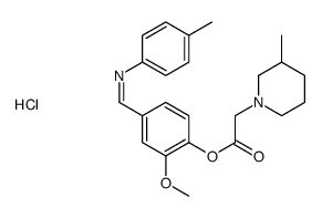 [2-methoxy-4-[(4-methylphenyl)iminomethyl]phenyl] 2-(3-methylpiperidin-1-yl)acetate,hydrochloride结构式